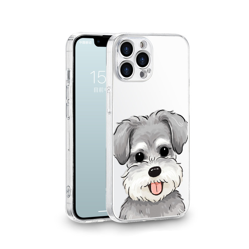 雪纳瑞小狗狗苹果17手机壳适用iPhone16promax透明15可爱13华为mate60Pro卡通pura70新款软12日系11小米14