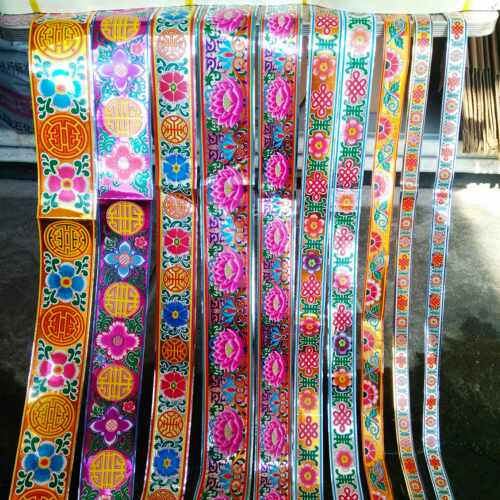 潮汕纸活用品 铝纸花边 传统手工纸扎配件 寿条贴纸花花边200张 - 图3