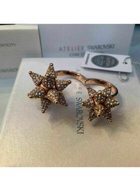 Atelier SWAROVSKI施华洛世奇Kalix双戒指玫瑰金色52 6 55 M 7 58