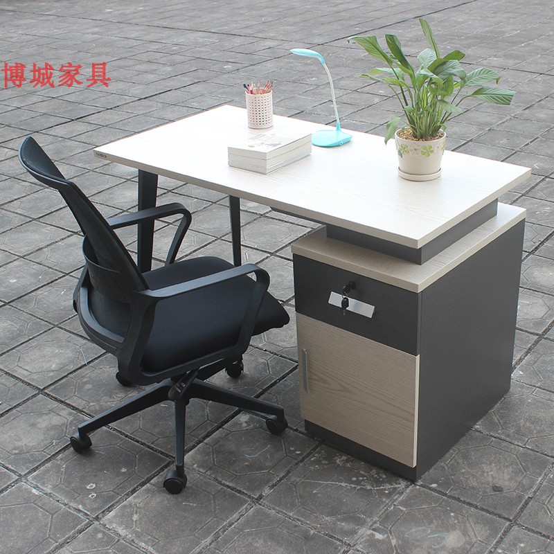 南宁办公桌椅组合办公家具简约带抽屉1.2米单人员工桌职员电脑桌 - 图1