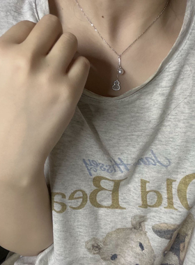 葫芦项链2025新款轻奢小众高级感红锁骨链925银6-7mm极光葫芦吊坠