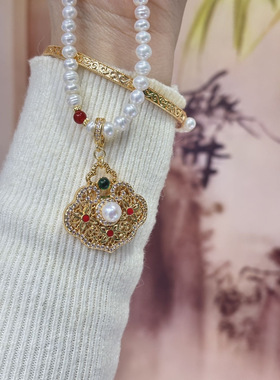 美人醉马面裙项链背国古吊坠祥云如意万能扣吊坠马面裙配饰