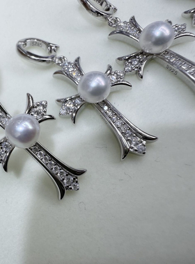 《克罗之约》克罗星十字架淡水珍珠万能扣吊坠挂件朋克风