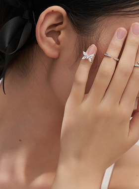 蝴蝶指尖戒指女原创设计