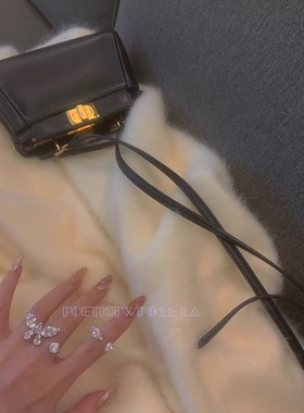 夜明珠小众设计风纯银蝴蝶戒指