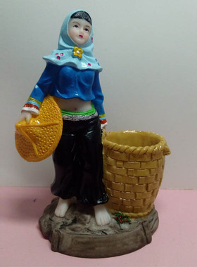 电视柜办公室树脂工艺品惠安女