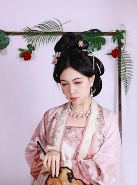 流苏对簪韶华记贝珠汉服发钗古风