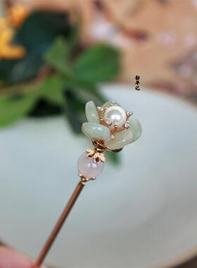 花朵神棍韶华记玉石发簪古风汉服