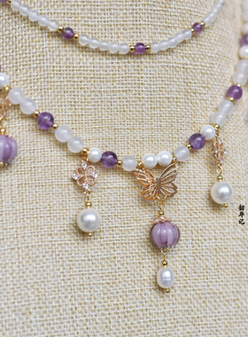 韶华记琉璃玛瑙古风璎珞项链汉服