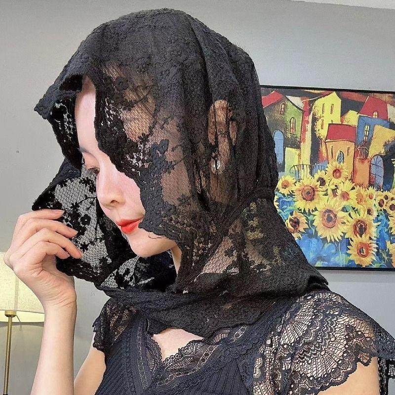 多用蕾丝帽夏季薄款防晒巾时尚春夏新款百搭刺绣围巾围脖网红爆款,淘宝优惠券,粉丝福利购,淘宝优惠卷