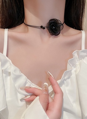 双层复古花朵颈链项链