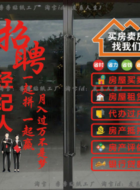 房产中介房屋租售玻璃门贴纸广告