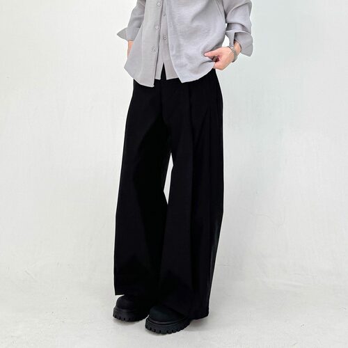 mountain tree立体褶皱阔腿宽松设计感西装裤廓形休闲长裤男女 - 图3