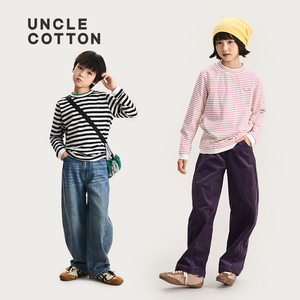 棉叔叔女童秋季新款条纹T恤