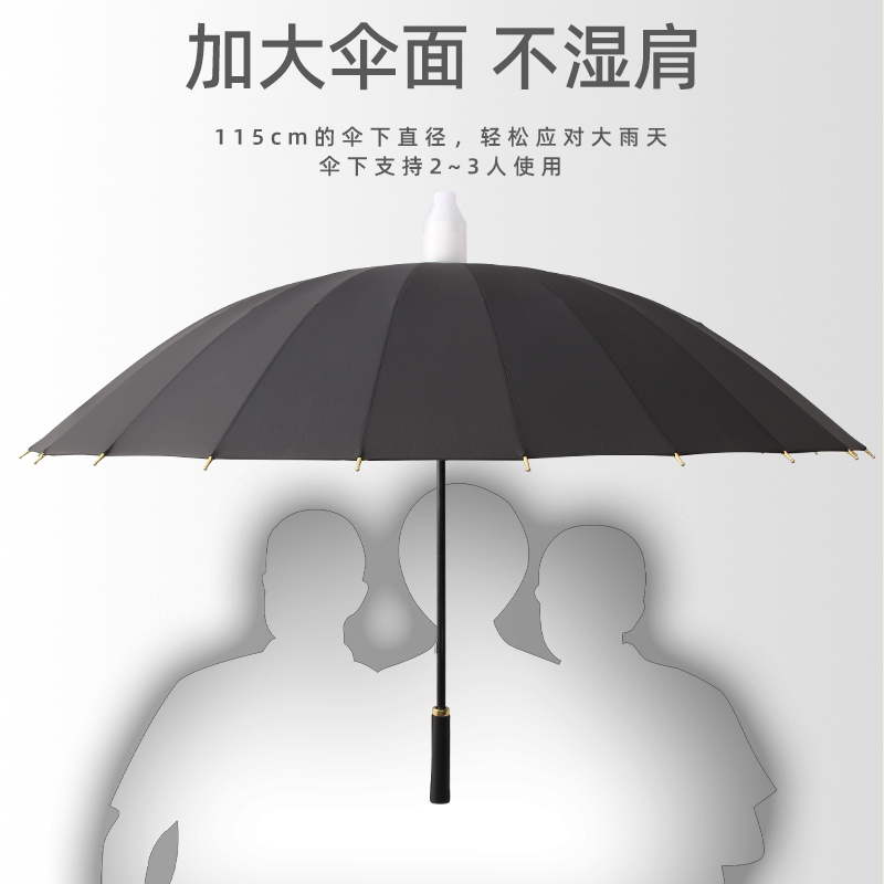 24骨长柄雨伞女晴雨两用男士自动收纳车载号加大加厚加固带防水套-图3