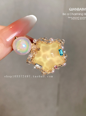 星星珍珠发夹高级感甜美小号夹子