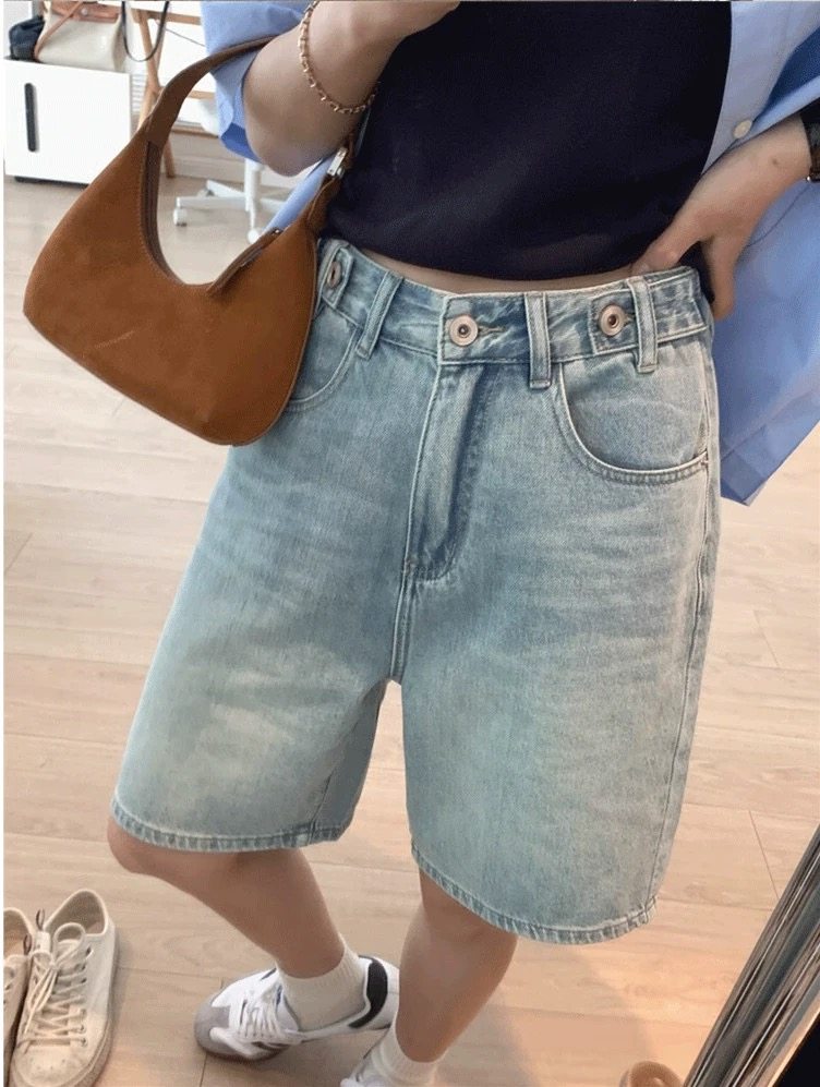 富尔大码定制女装肥妹妹mm高腰直筒牛仔短裤夏宽松显瘦阔腿五分裤,淘宝优惠券,粉丝福利购,淘宝优惠卷