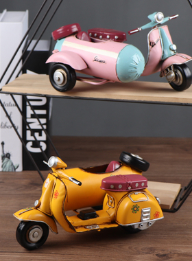 工艺复古怀旧风摩托车酒柜装饰品