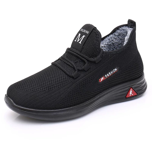 Утепленные туфли, нескользящие слипоны, спортивная обувь для ходьбы, для среднего возраста, мягкая подошва