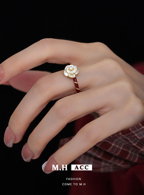 新款个性小众ins韩版酒红色滴釉