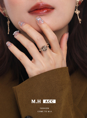 新款个性小众钥匙戒指女独特原创