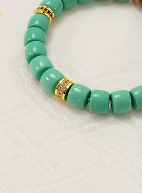 天然原矿高瓷玉化绿松石手串