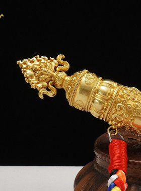 格萨尔王权杖竹制带底座摆件
