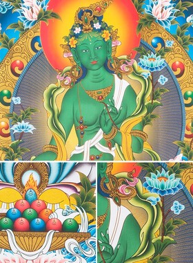 莲师皈依境唐卡画像西藏仿手绘挂画家用供奉藏族尼泊尔款装饰壁画