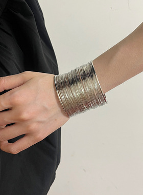 埃及中东风拉丝千层开口手镯女