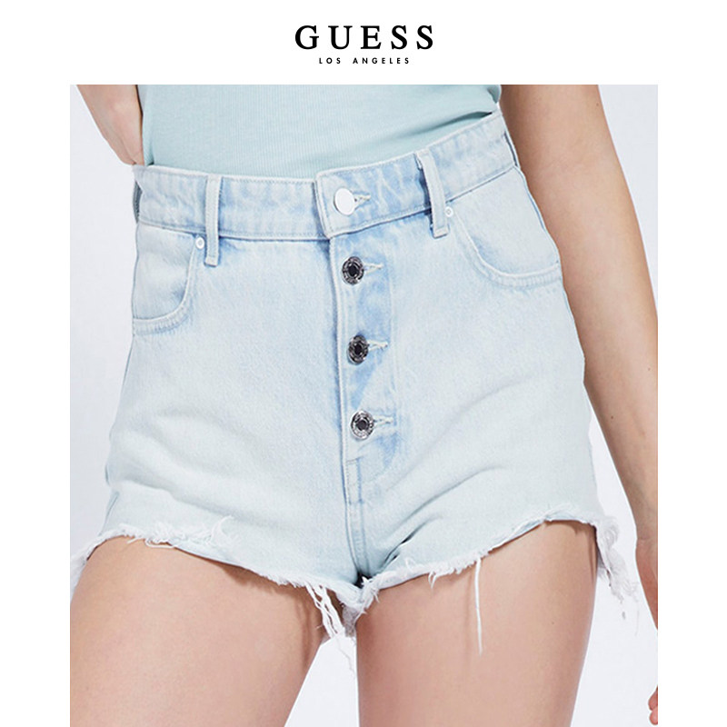 季末折扣】GUESS女士休闲简约潮流破洞牛仔 