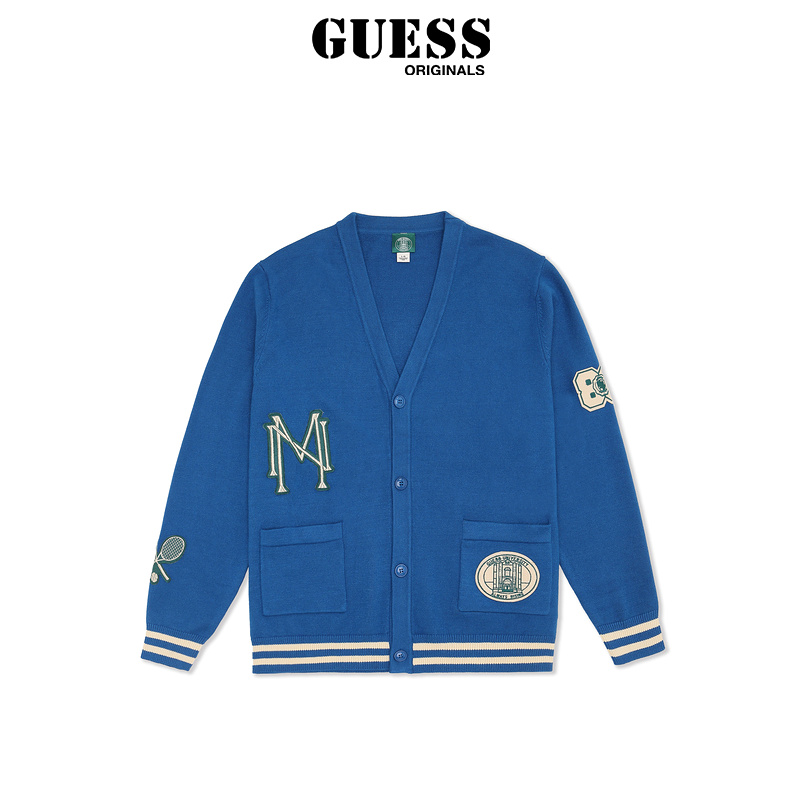 GUESS Originals  x 88rising胶囊系列男慵懒V领针织开衫外套 - 图0