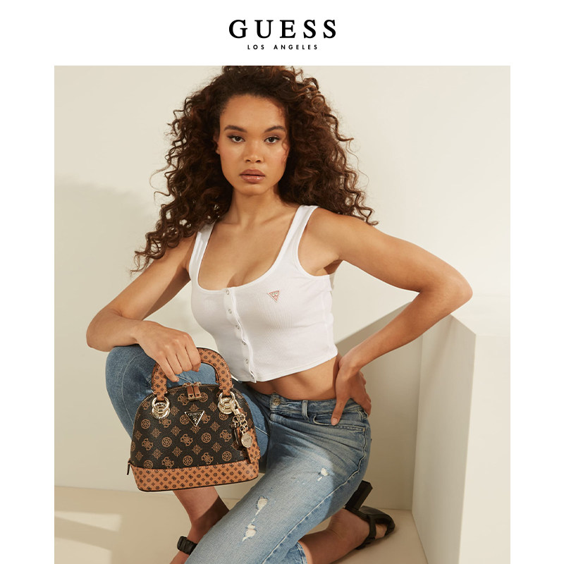 guess2021女印花倒三角logo单肩包 guess女士包袋