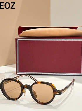 jmm CLARK复古圆形太阳眼镜男女潮款板材醋酸纤维中小脸墨镜