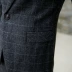 Bộ đồ nam bộ body kẻ sọc phù hợp với bộ đồ ba mảnh nam phù rể ăn mặc áo khoác màu xám đậm - Suit phù hợp Suit phù hợp