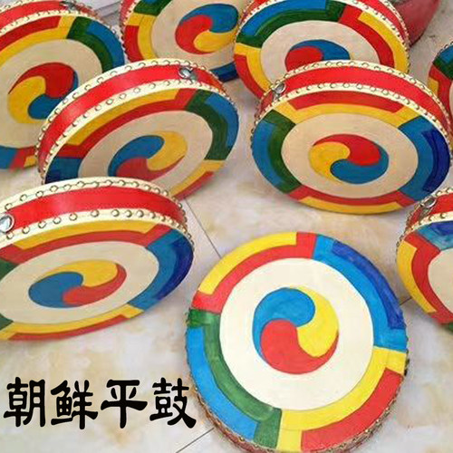 朝鲜族平鼓朝鲜舞蹈道具鼓秧歌鼓儿童平鼓韩国鼓朝鲜族手鼓彩绘鼓 - 图2