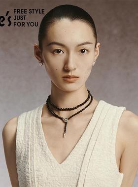 手工串珠玛瑙项链新中式