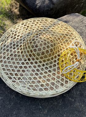 大檐竹编粽叶帽防雨防晒遮阳帽