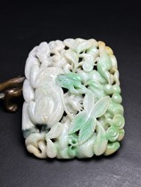Boutique Ming and Qing ancient jade jade jade emerald Kirin Yupei natural jade genuine products old objects Qing Dynasty old Yupei pick up leak