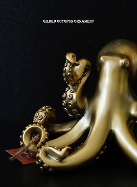镀金摆件树脂章鱼造型