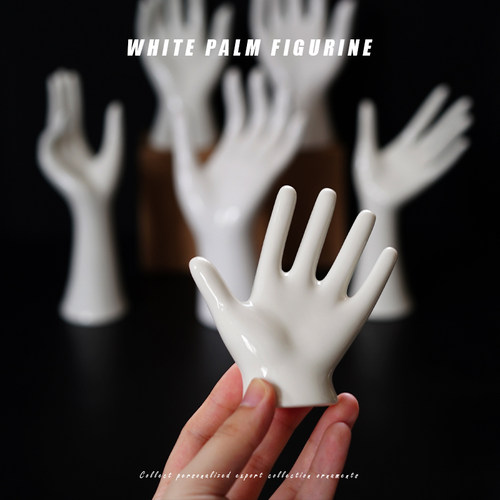 出口北欧孤品极简风艺术个性手势手掌造型陶瓷玄关书柜摆件装饰品 - 图0