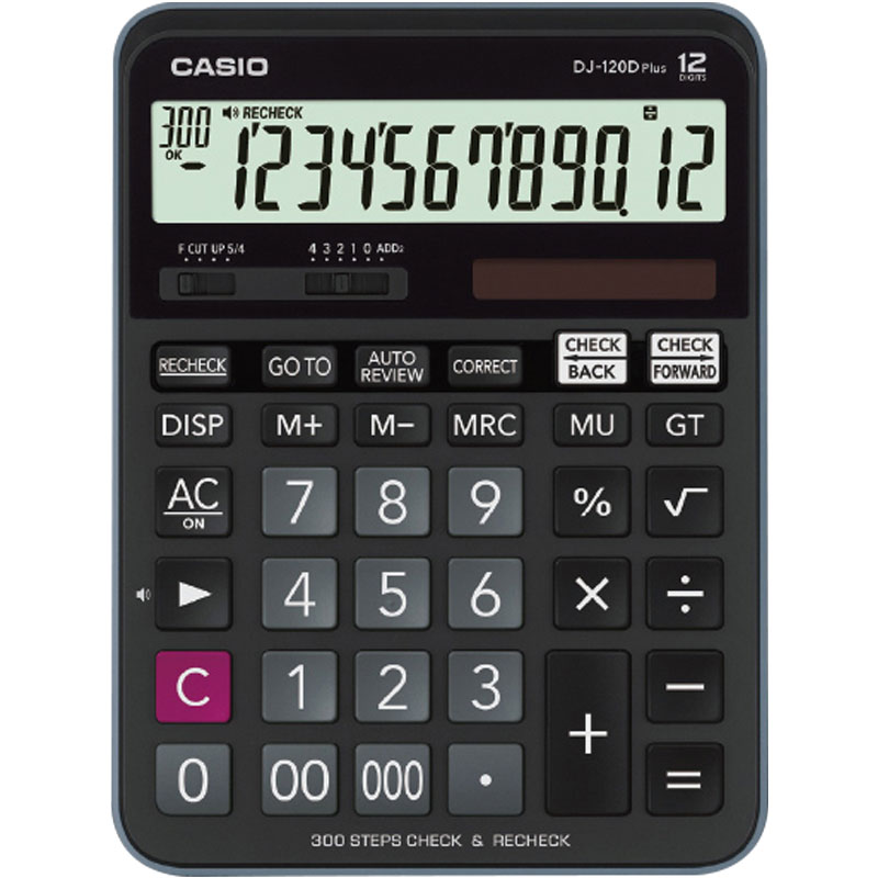 casio汇丰盛专卖店【】CASIO卡西欧正品DJ-120D plus 财务会计师专用太阳能计算器300步翻查机 回查计算器学生送礼促销3