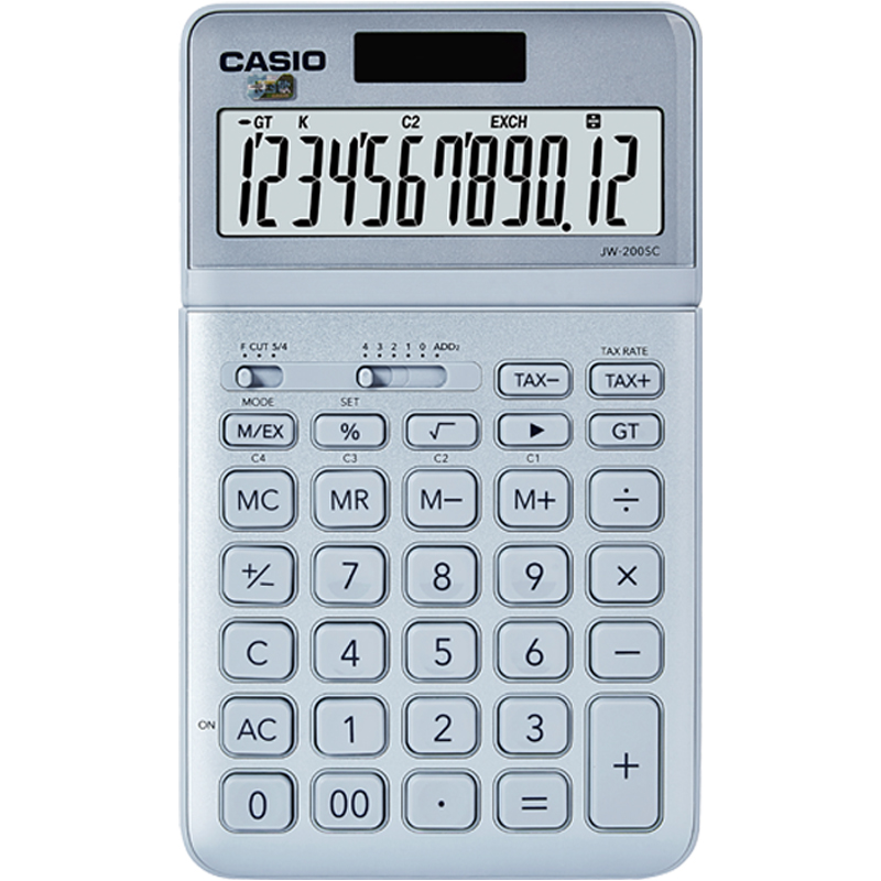 casio汇丰盛专卖店casio/卡西欧JW-200SC会计办公专用商务学生可爱送礼超薄女性时尚个性创意便携学生12位大屏显示太阳能计算器3