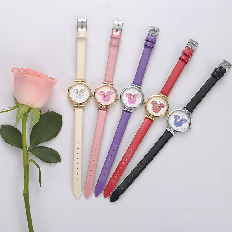 迪士尼女童指针式小学生可爱防水表 尚渝手表国产腕表