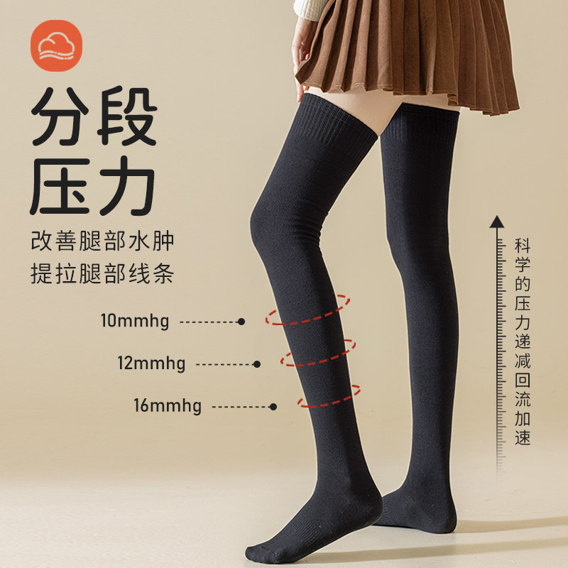 长筒大腿袜子女秋冬季保暖长袜纯棉高筒护膝盖配靴子过膝袜春秋款,淘宝优惠券,粉丝福利购,淘宝优惠卷