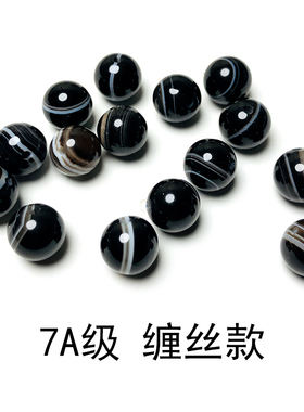 天然缠丝玛瑙圆单珠单眼天珠散珠