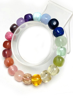 天然多宝方糖水晶手链单圈手串女