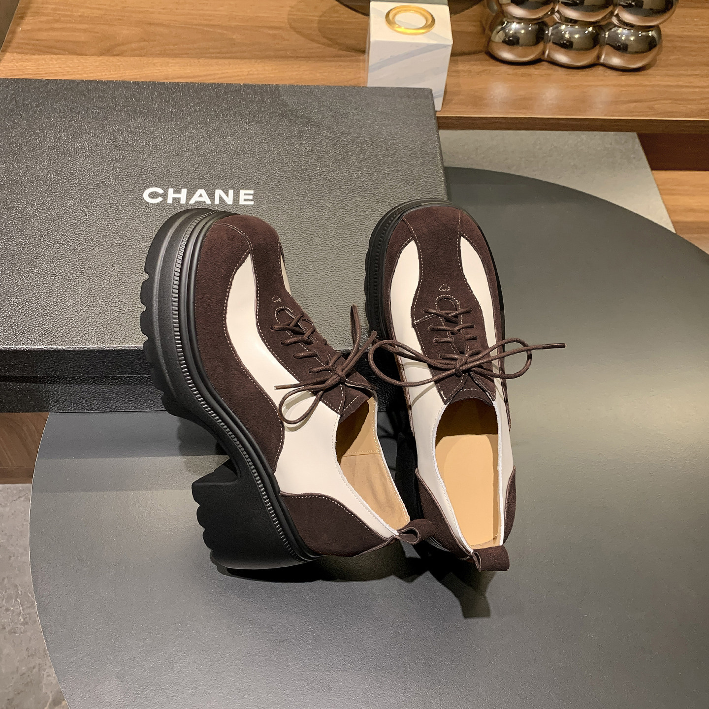 圆圆妈2026春季时尚圆头深口鞋系带单鞋百搭松糕厚底鞋牛皮女鞋子,淘宝优惠券,粉丝福利购,淘宝优惠卷