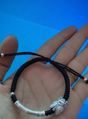 足银999纯银饰配件一鸣惊人竹节手链男女款情侣时尚好运红绳手绳