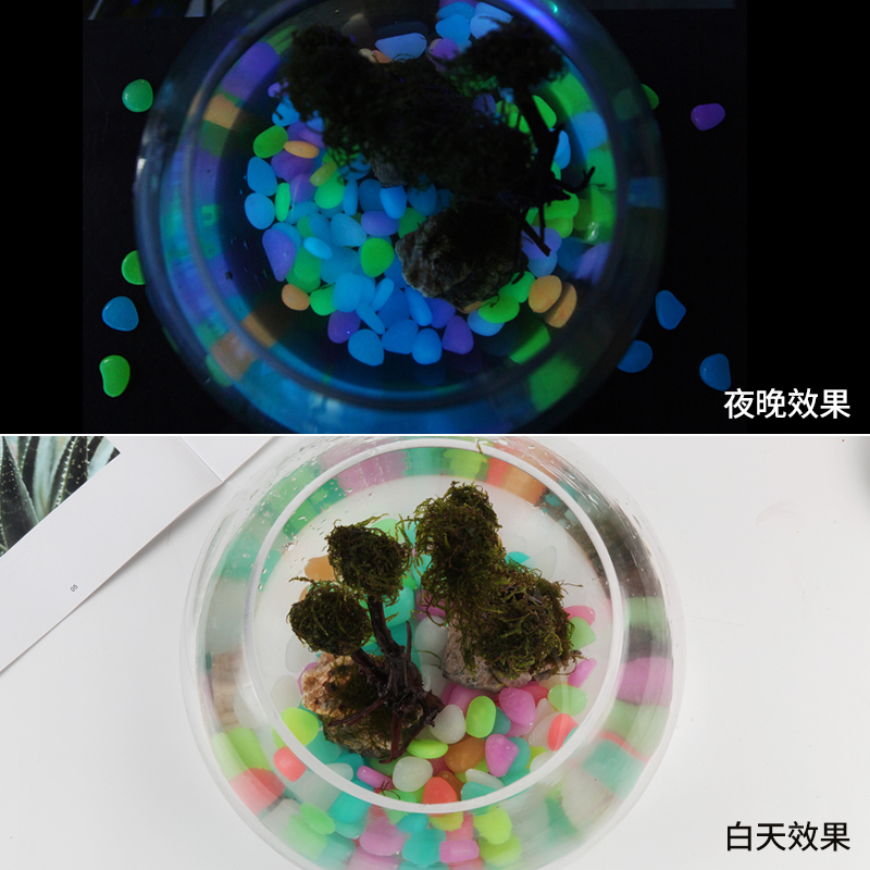 夜光石创意摆件小石头diy荧光材料装饰海螺贝壳人造鱼缸造景材料-图1