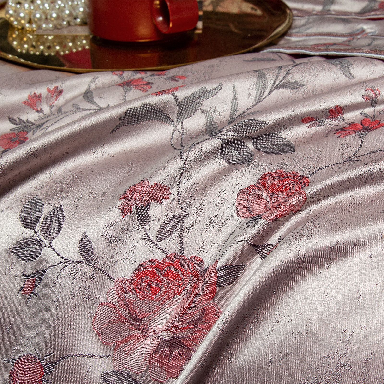 新中式高端结婚四件套140支真丝棉刺绣被套酒红陪嫁婚庆床上用品,淘宝优惠券,粉丝福利购,淘宝优惠卷